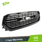 Front Upper Grille Replacement Set for Dodge Ram 1500 (2019–2023) Gloss Black