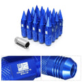 20Pcs M12x1.25 Acorn Lug Nuts for Universal Fit (Open/Closed End, Blue)