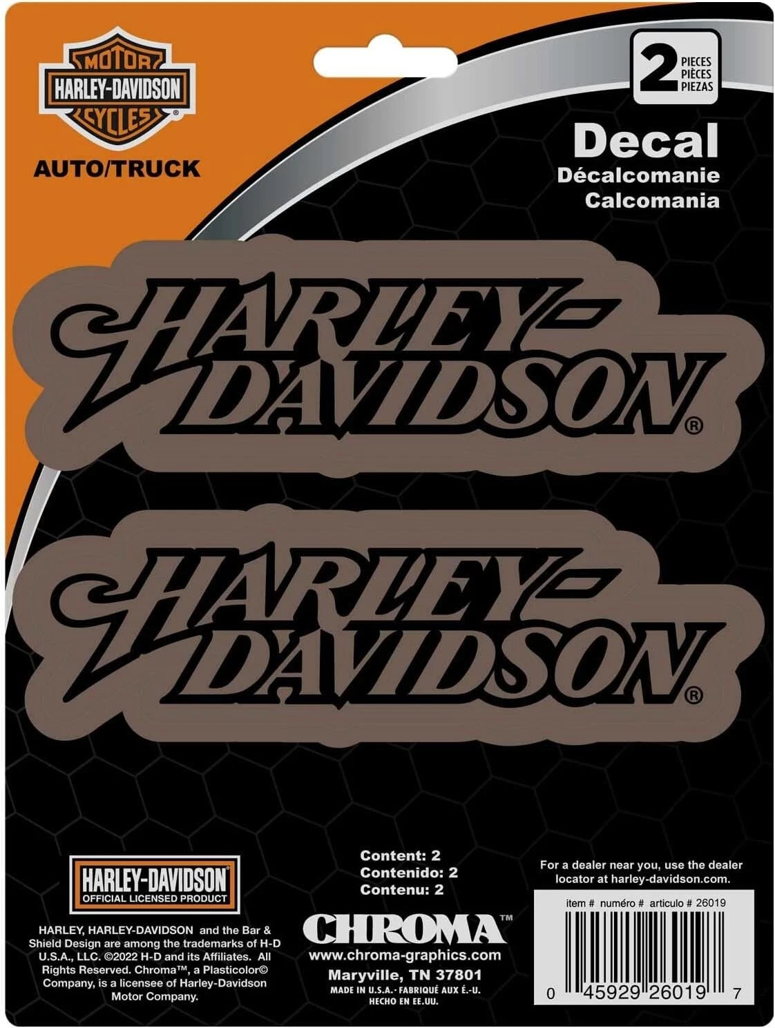 2pc Decal for Harley-Davidson (CHROMA 26019)
