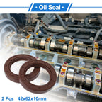 2X Oil Seal Rotary Shaft Seal FKM Rubber 42x62x10mm for Various Models