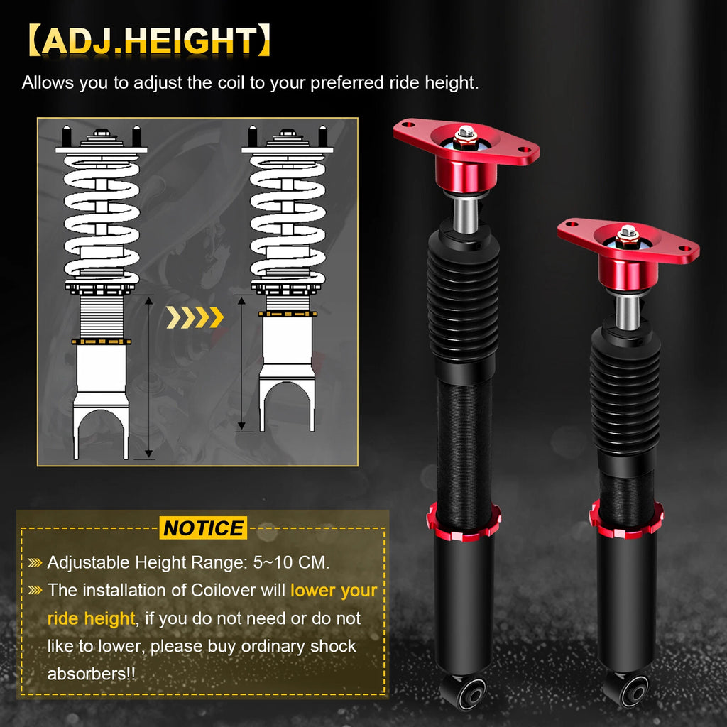 Coilover Struts for Mazda 3 (2004–2013) Adjustable Height Suspension Kits