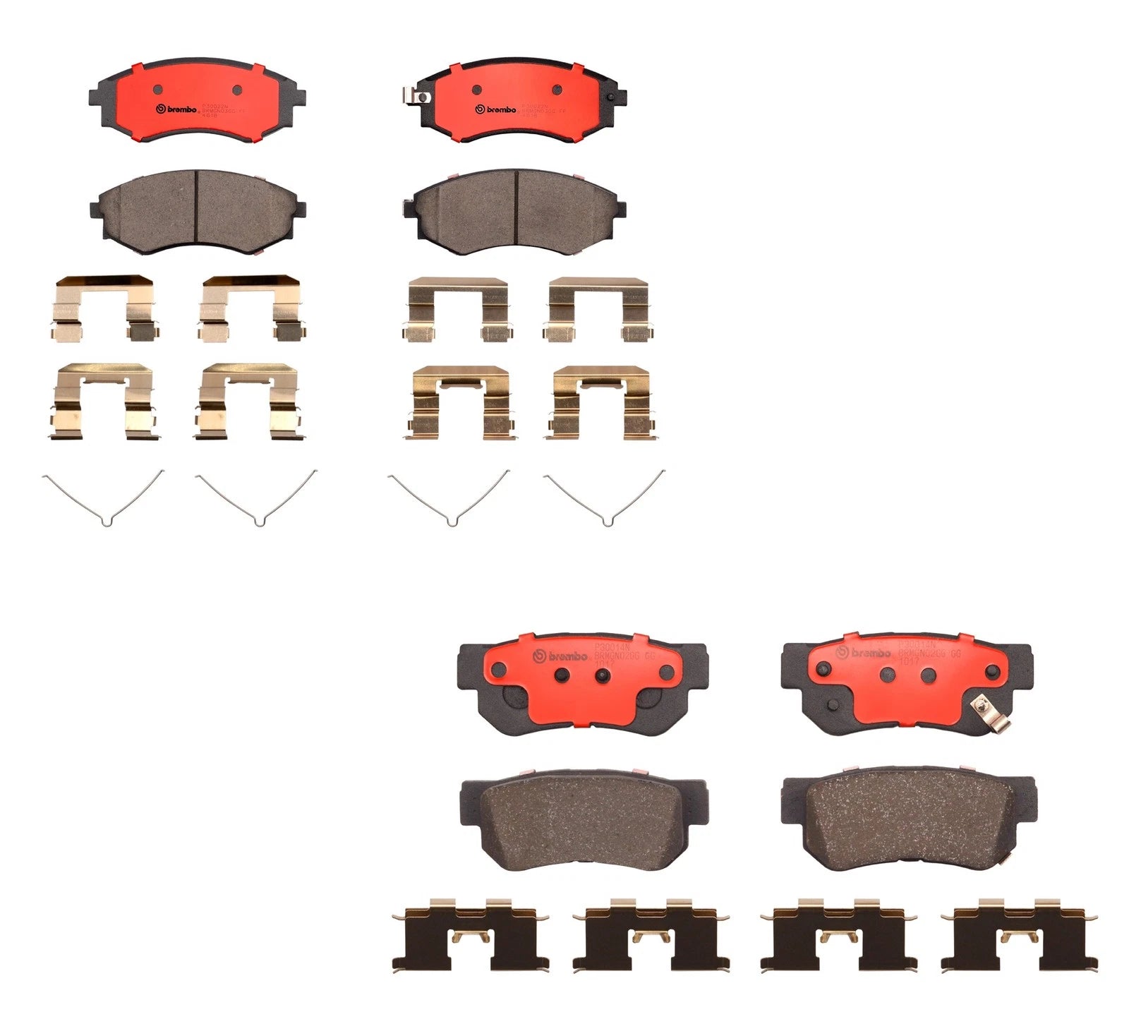 Set of 4 Brembo Ceramic NAO Brake Pads for Kia Optima (2001–2002)