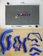 52mm Aluminum Radiator & Blue Hose for Nissan Silvia 180SX S13 (89-94)