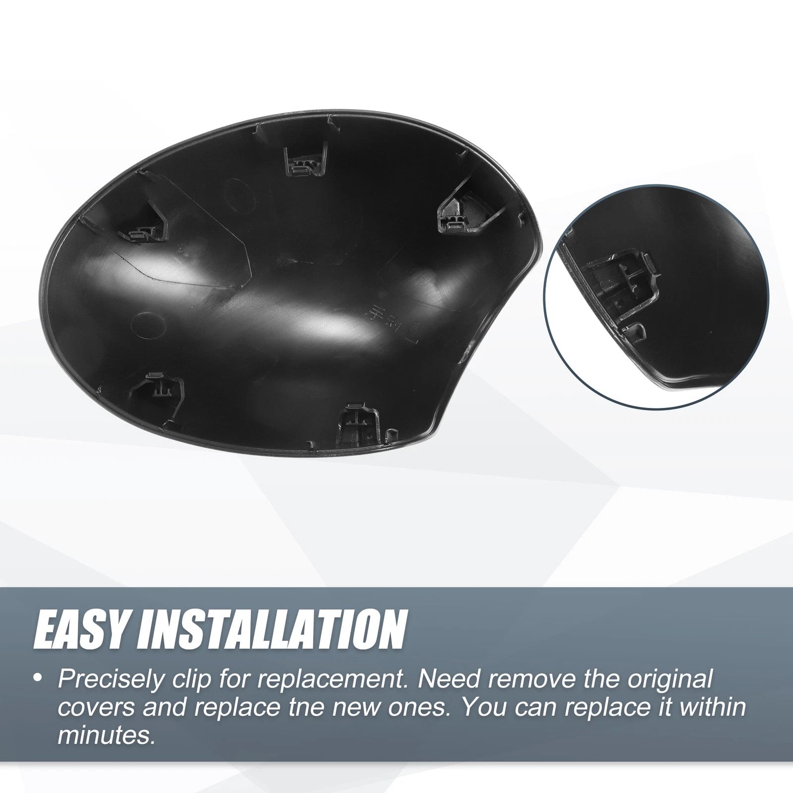 Pair Rearview Mirror Cover Cap Gray for BMW Mini Clubman R55 R56 R57 (2007–2015)