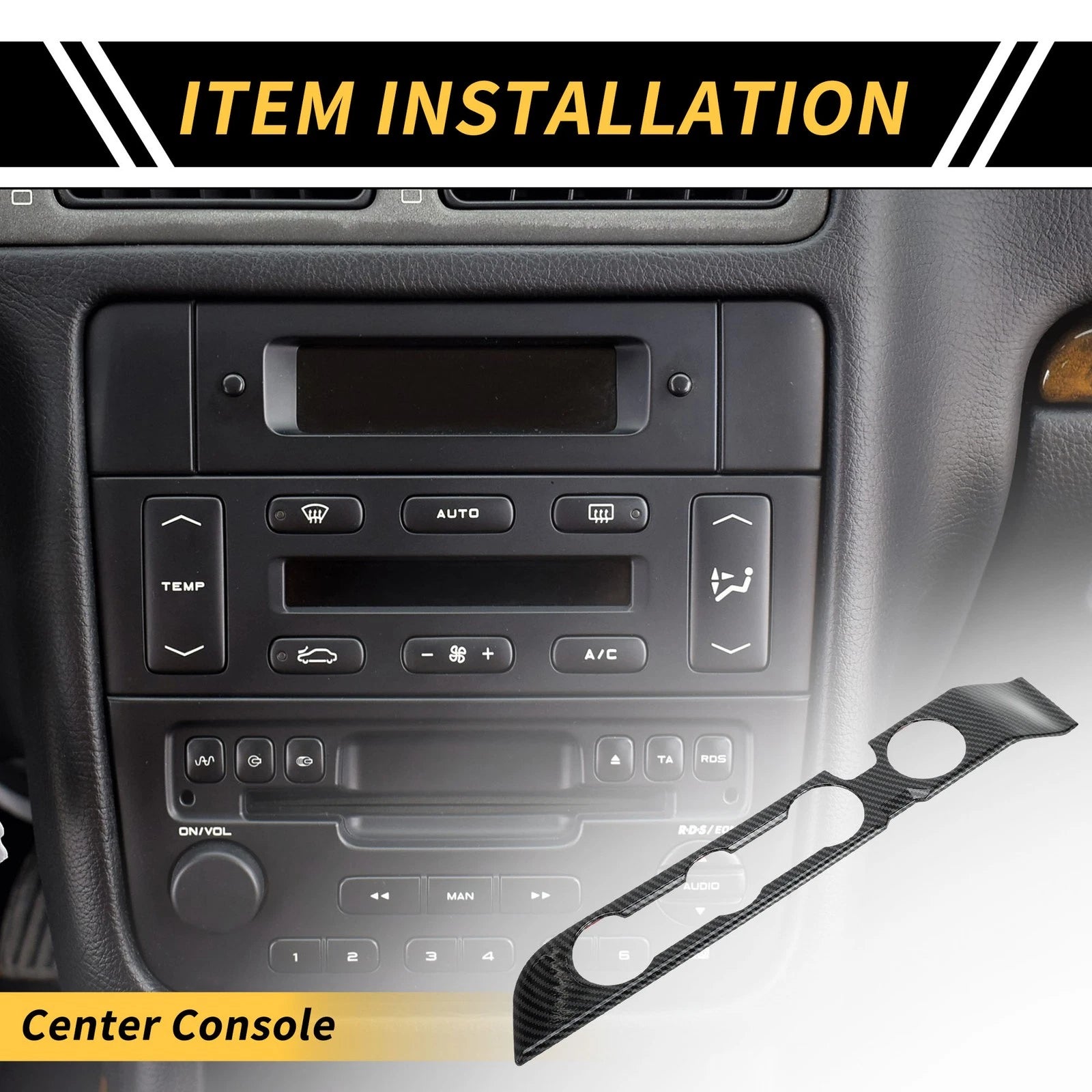 Carbon Fiber Console AC Switch Button Cover Trim for Toyota Tacoma (2016–2023)