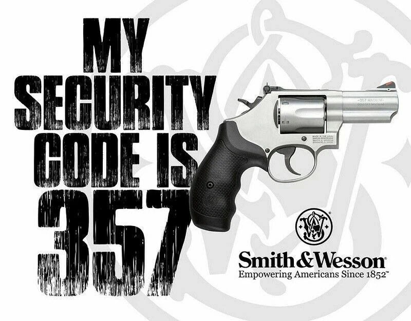 Tin Sign for Smith & Wesson My Security Code Is 357 (2480)