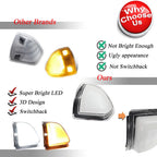Clear Switchback LED Side Mirror Signal Lights for Dodge Ram 1500 2500 3500 (2010–2023)
