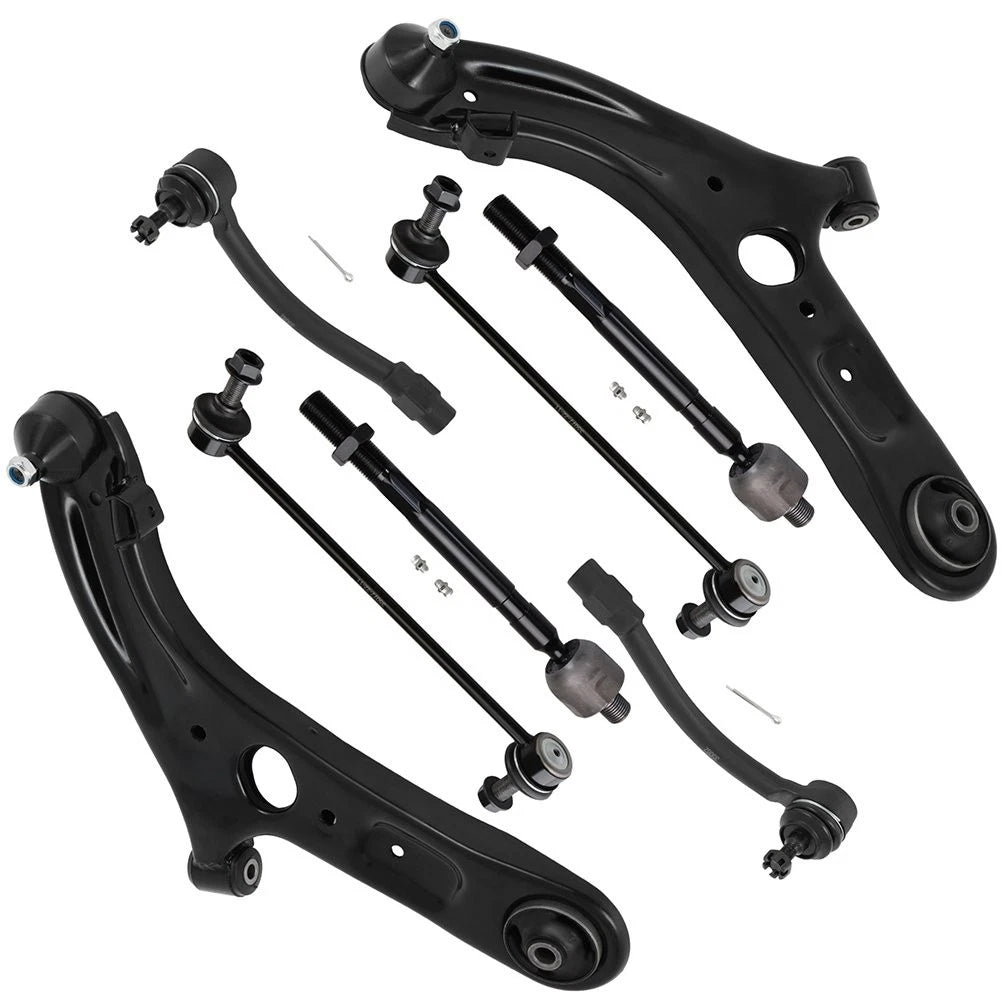 Set of 8 Front Lower Control Arms Tie Rod Ends for Hyundai Elantra (2013–2016)