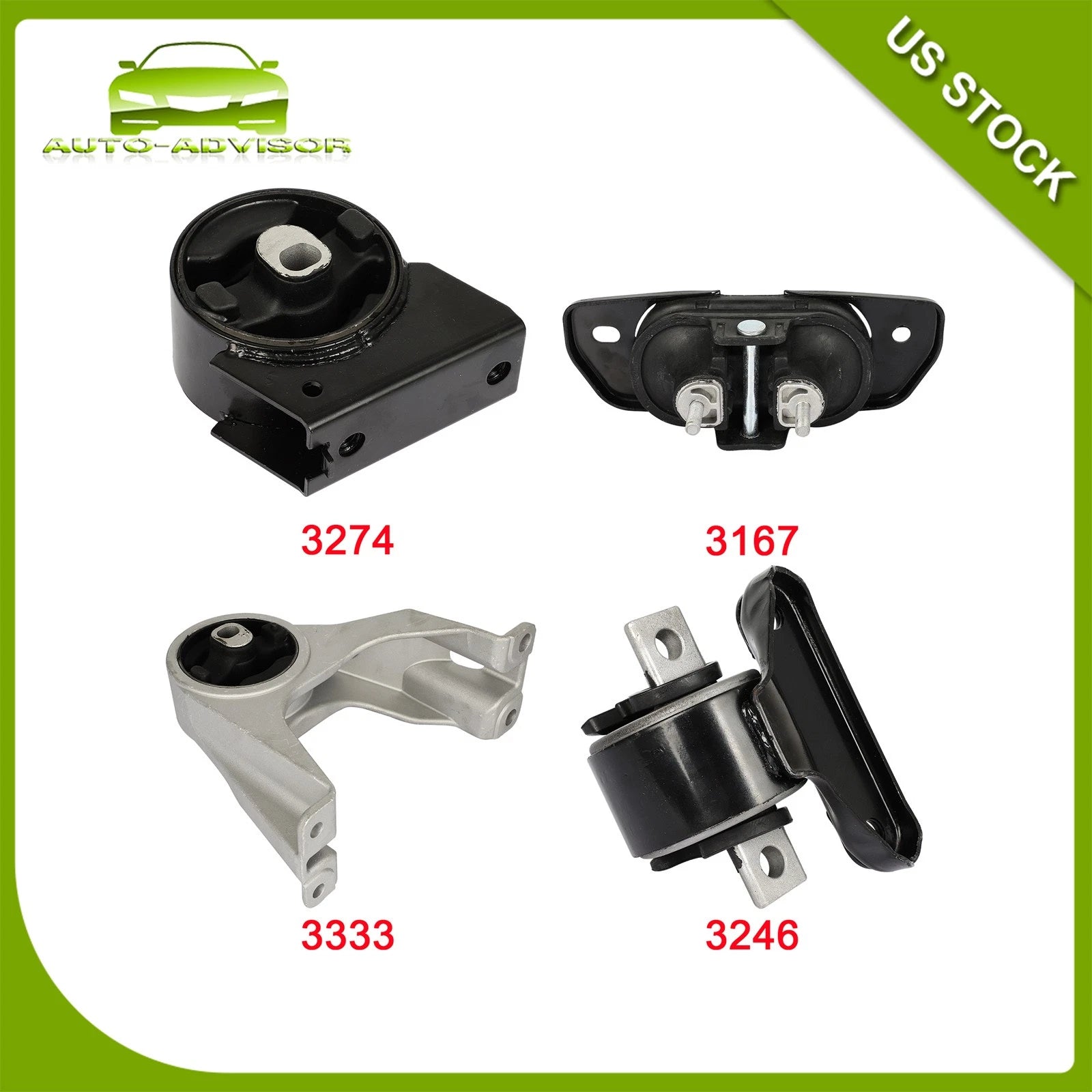 Set of 4 Engine Motor Mounts for Dodge Journey V6 3.6L