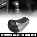 Automatic Gear Shift Knob for Toyota Tacoma (2016–2023) - Black Faux Leather, Silver Tone