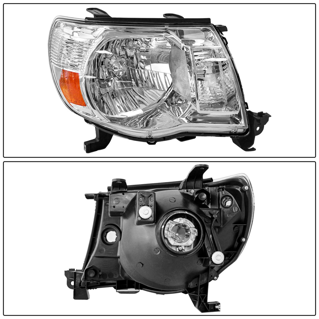 Chrome Headlight Assembly LH & RH Pair for Toyota Tacoma (2005–2011)