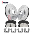 Front Drilled Slotted Brake Rotors & Ceramic Pads for Honda Civic (2006–2010)