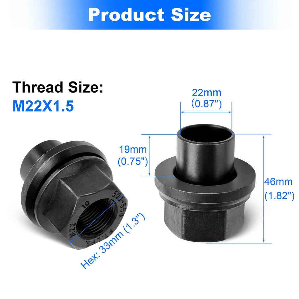 Set of 20 M22x1.5 33mm Wheel Nuts Sleeve Nuts for