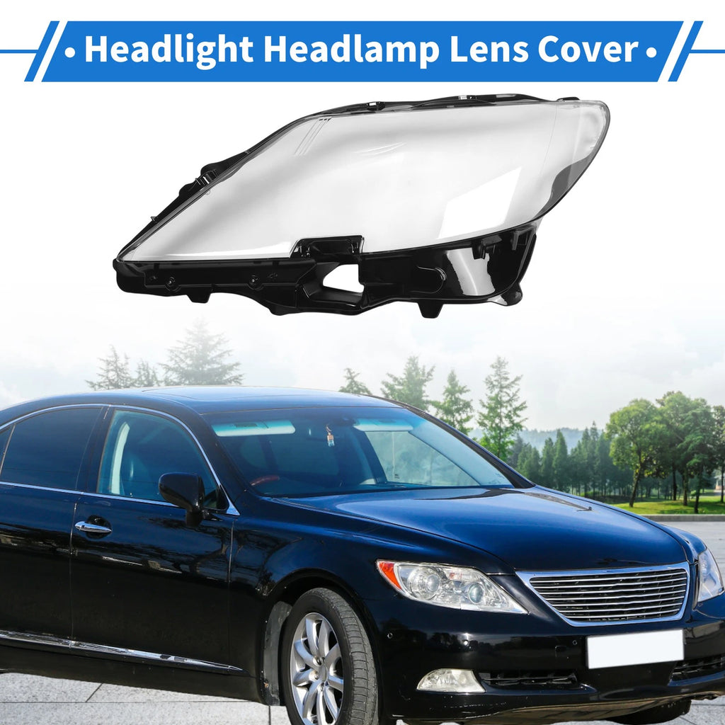 1 Pcs Headlight Lens Cover for Lexus LS460 (2007–2009) PC Clear