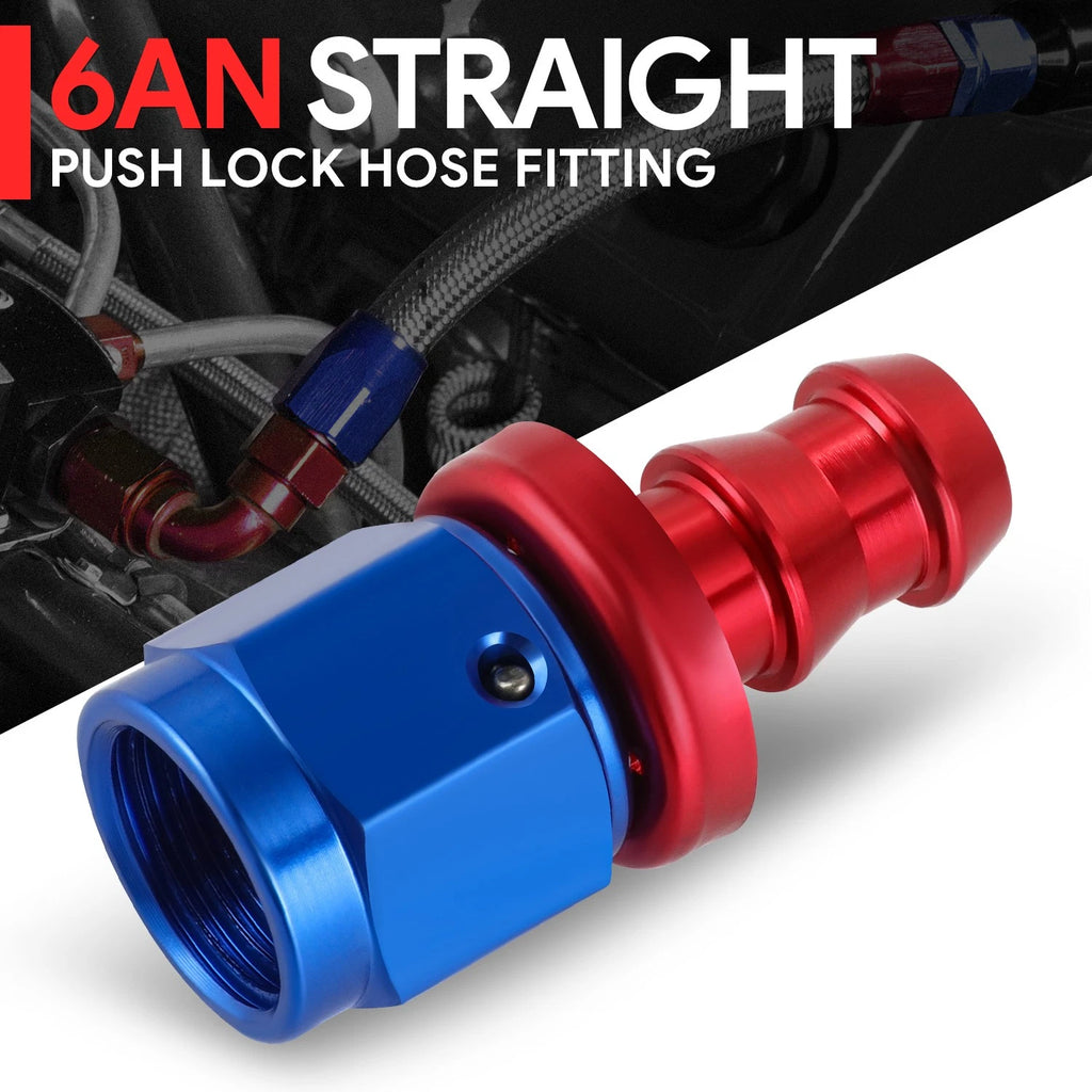AN6 Straight Swivel Oil/Fuel Line Hose End Push-On Male Fitting