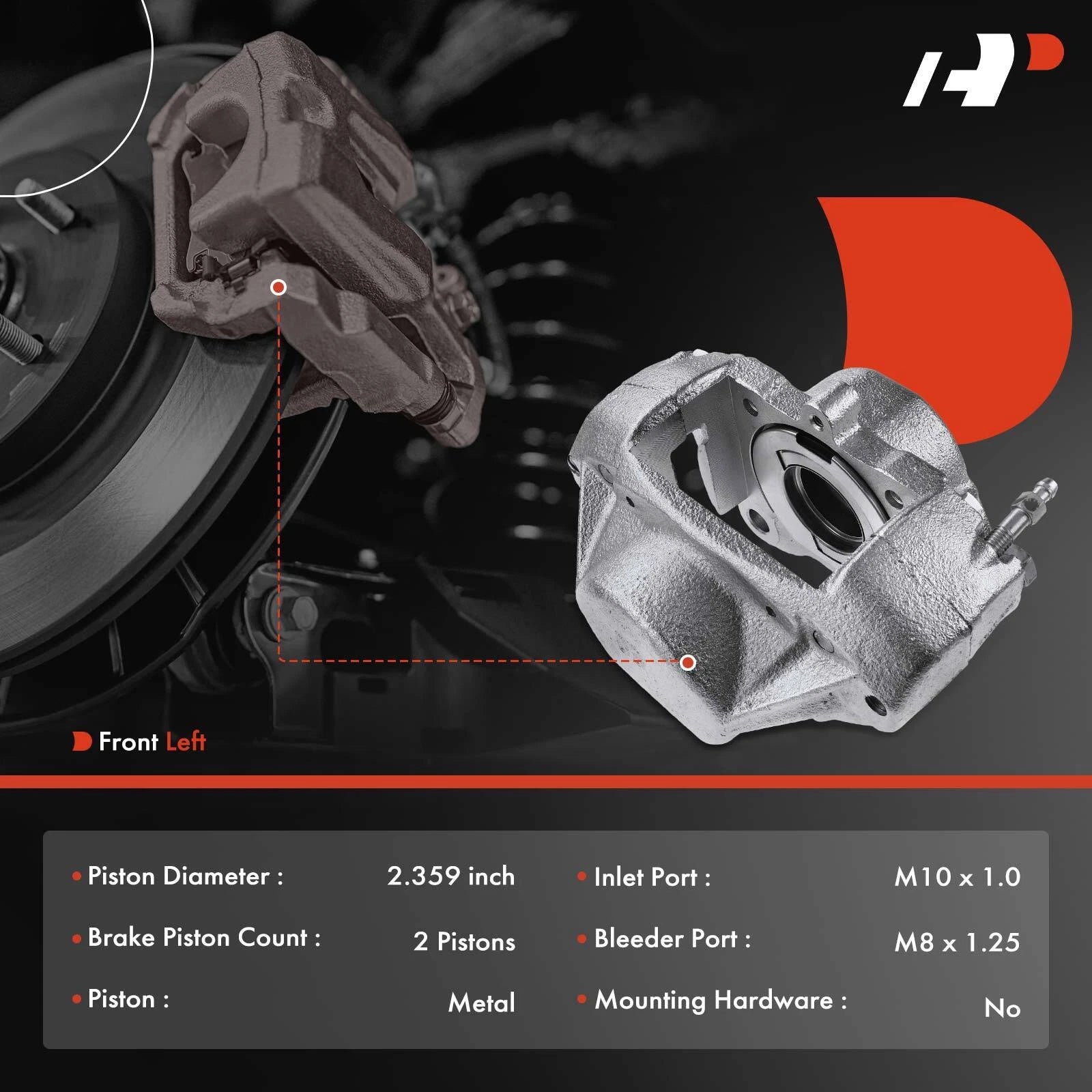Front Left Disc Brake Caliper for Mercedes-Benz 300CD 1978–1985 300D 1977–1985