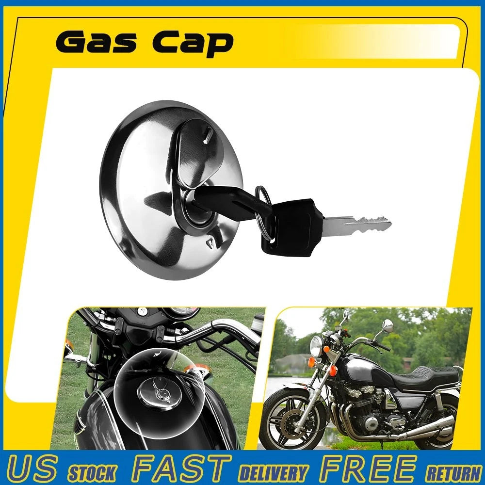 Aluminum Flush Mount Gas Cap for Universal Motorcycle with Keys Lock