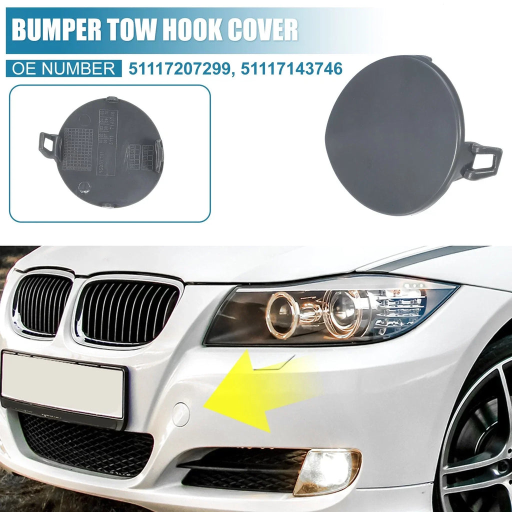 Car Front Bumper Tow Hook Cover for BMW Eye Lid Cap Gray