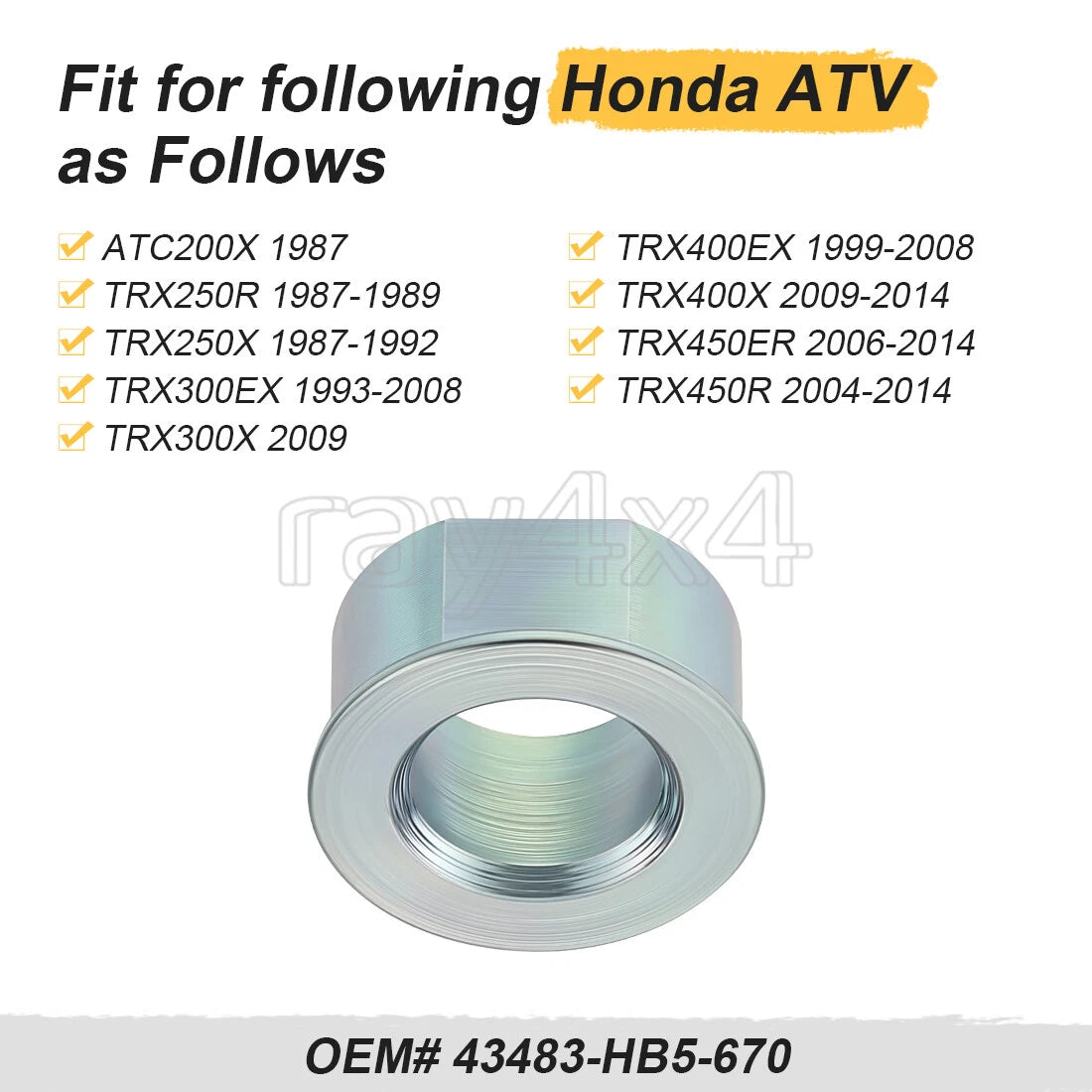 Rear Brake Stay Pin Guide for Honda Sportrax 300 400 TRX300EX TRX400EX (1993–2008)