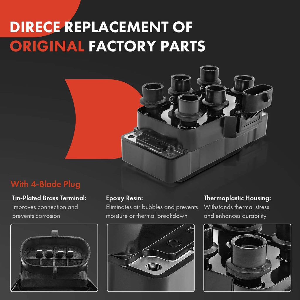 Ignition Coil & Iridium Spark Plugs Set for Ford Taurus