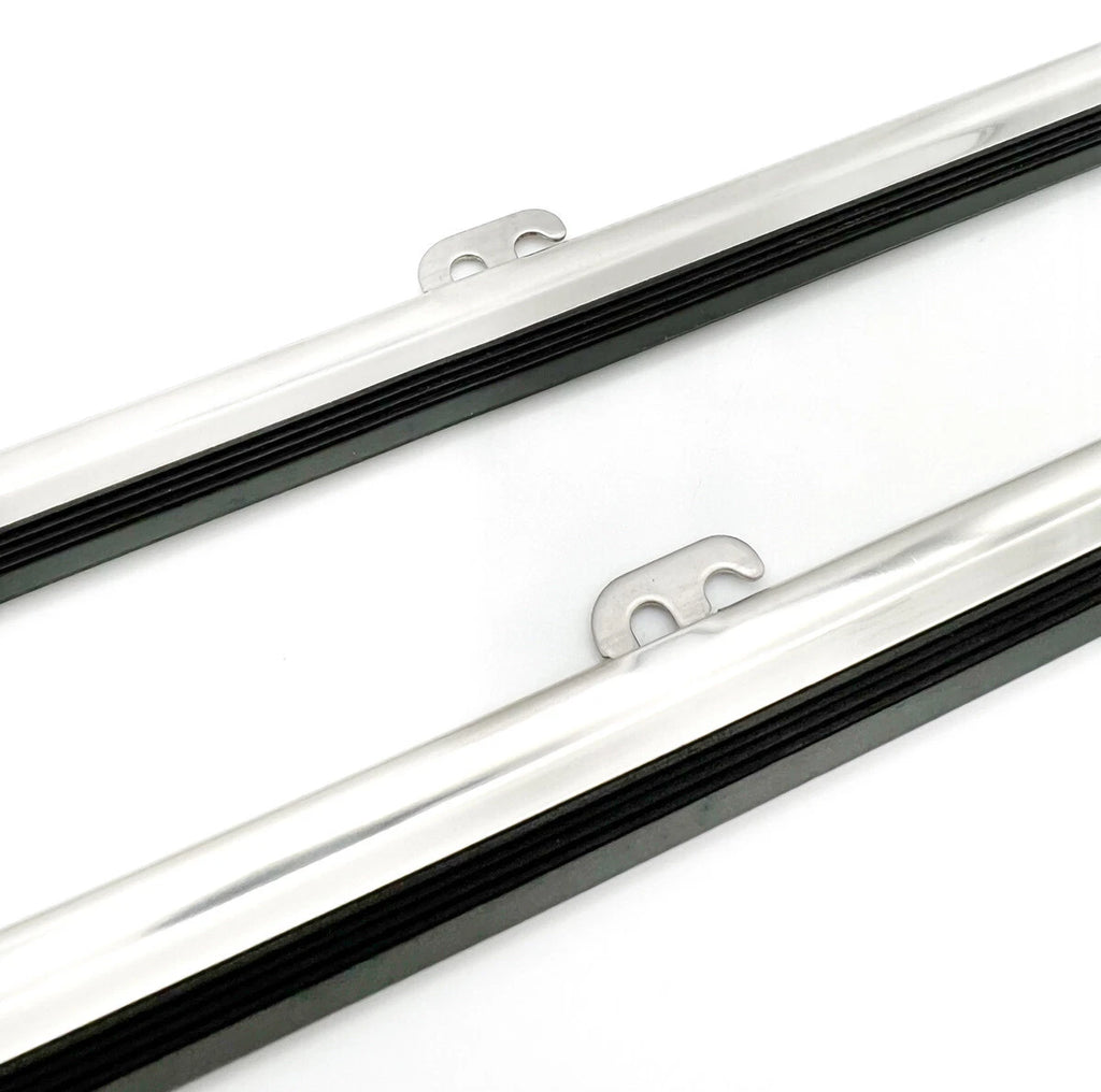 Windshield Wiper Blades Front Set Polished Stainless Hook Type for Car (8.25")