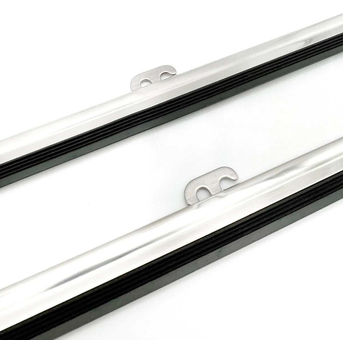 Windshield Wiper Blades Front Set Polished Stainless Hook Type for Car (8.25")