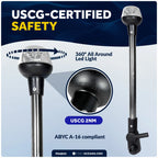 LED Anchor Light for Boats (16", IP67 Waterproof, USCG 2NM Certified)