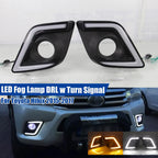 LED DRL Daytime Running Light with Turn Signal Fog Lamp for Toyota Hilux (2015–2017)