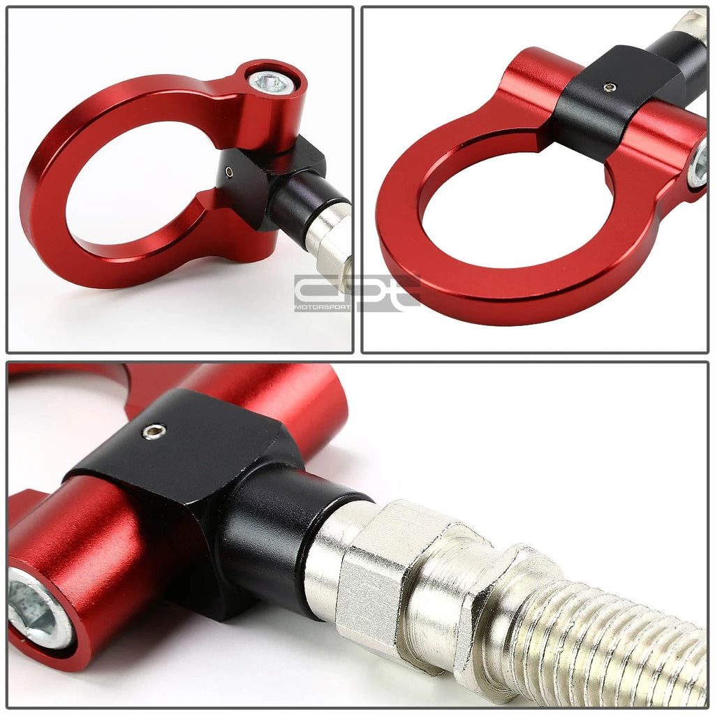 Aluminum Red Racing Towing Hook Kit for JDM Japanese Cars (1.88" Opening)