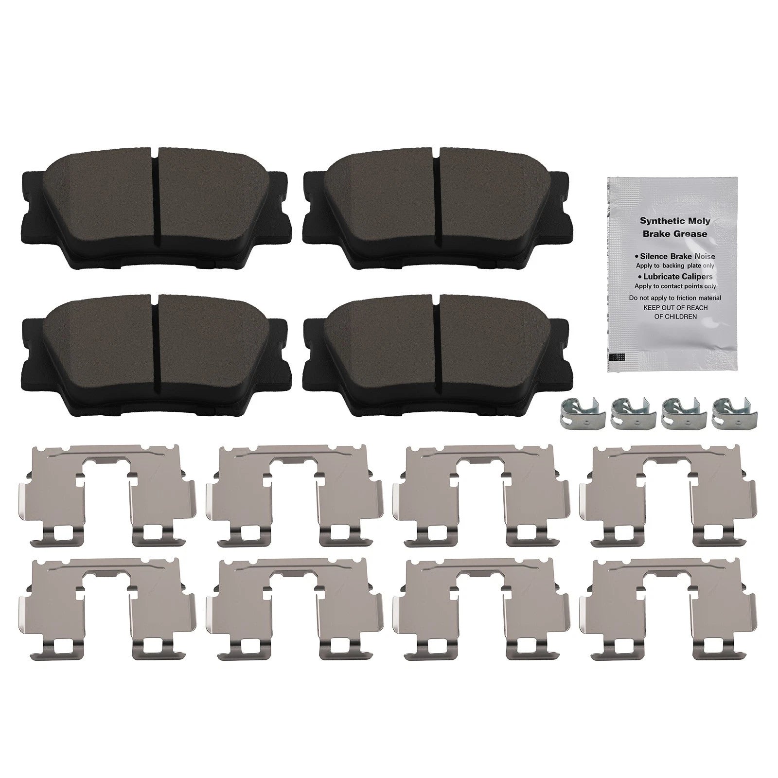 Set of 4 Rear Ceramic Brake Pads for Lexus ES300h (2013–2018) ES350 (2007–2018)