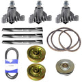 Rebuild Kit for Craftsman Mower Deck (Fits 44" GT6000) Spindles Blades Pulleys Belt