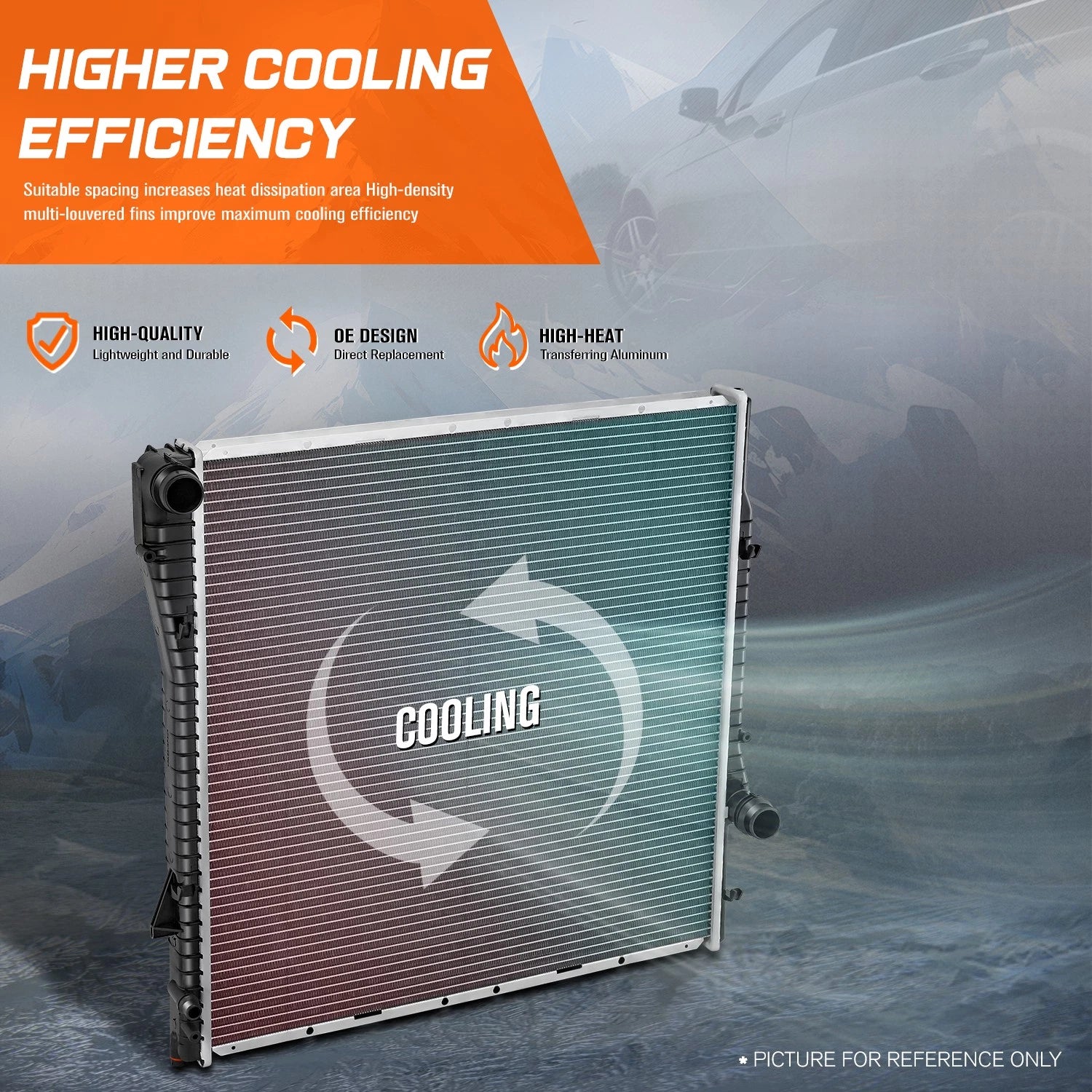 Aluminum Core Cooling Radiator for BMW X5 4.4L 4.6L 4.8L (2000–2006) DPI-2593
