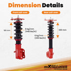 Coilover 24 Way Damper Adjustable for Dodge Neon SRT-4 (2003-2005)
