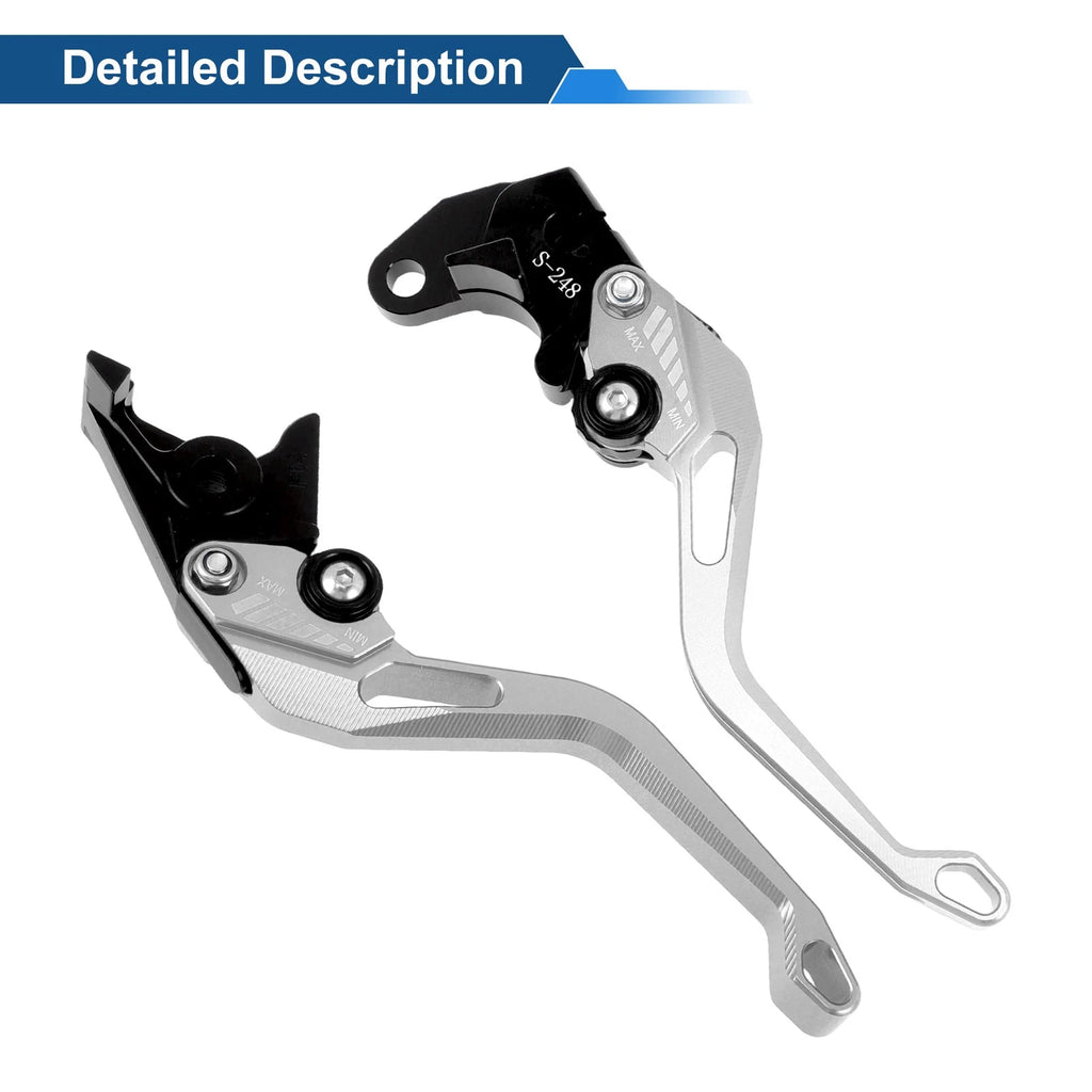 6 Position Adjustable Brake Clutch Levers for Suzuki GSX8S (2023–2025) Silver Tone