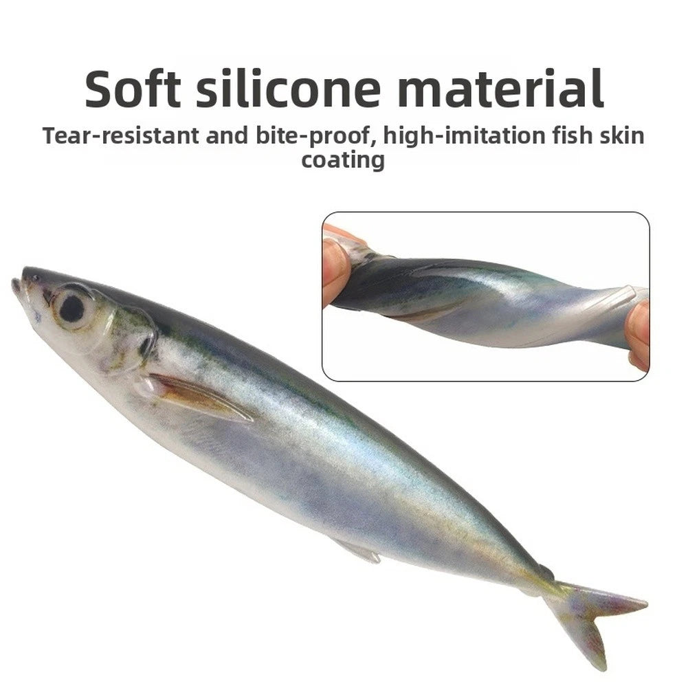 3D Silicone Mackerel Lure for Bass Trout (15cm, 33.5g)