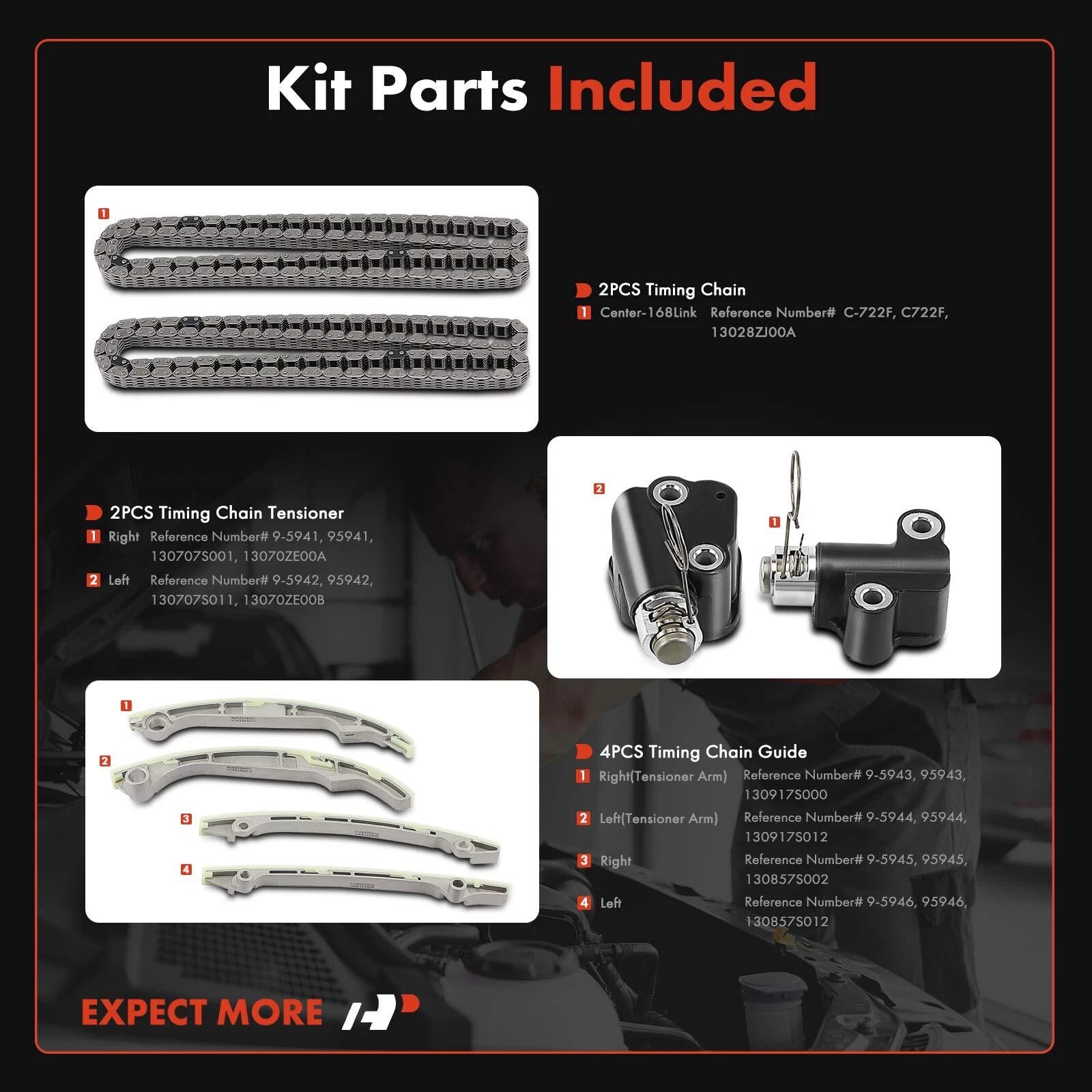 8x Timing Chain Kit for Nissan Pathfinder Armada Titan (2005–2023)