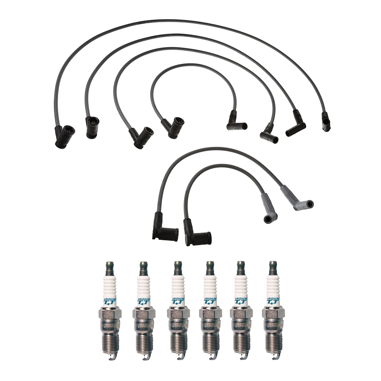 Denso 8mm Wire Set & 6 Iridium TT Spark Plugs for Ford Mazda 3.0L V6 (2000–2006)