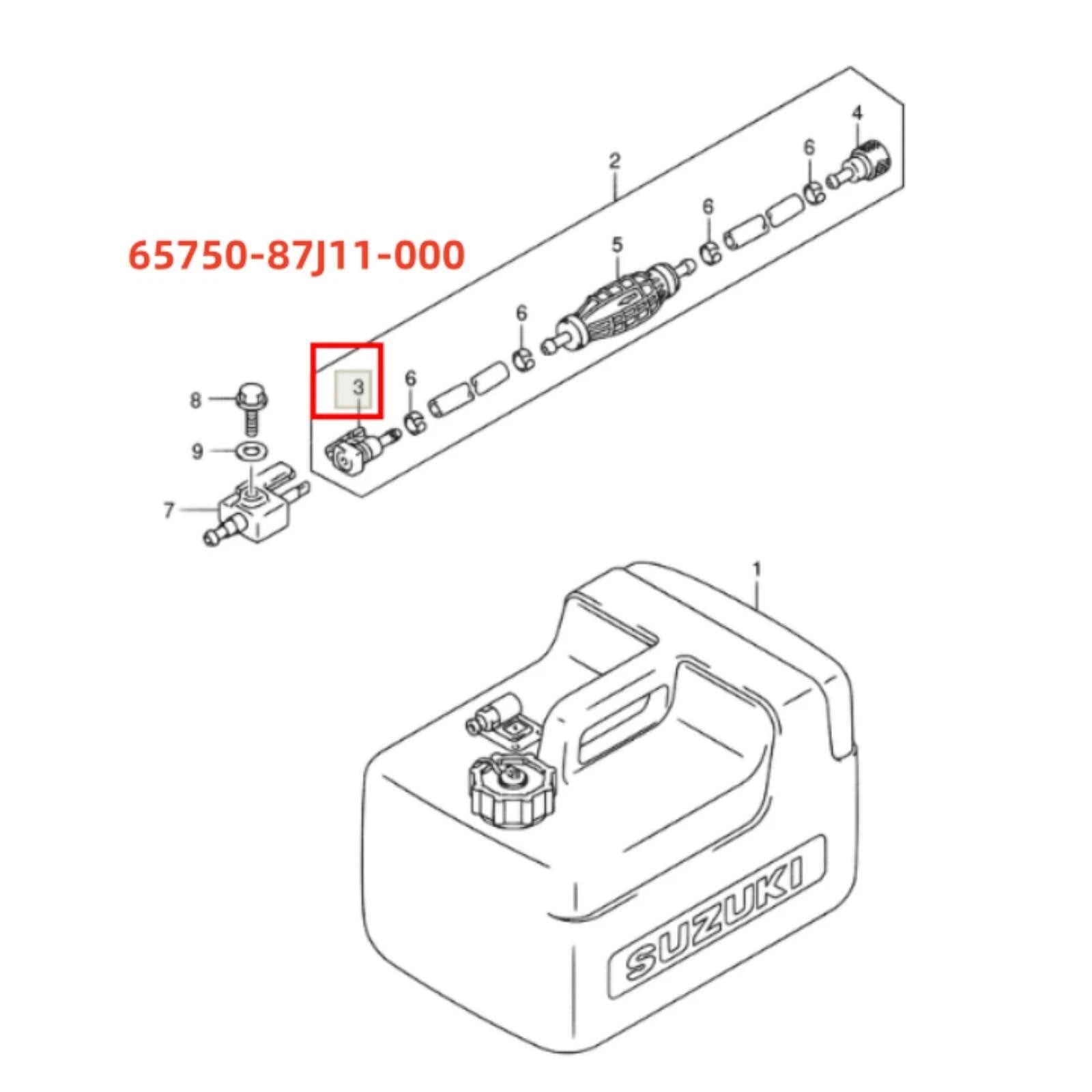Fuel Hose Socket for Suzuki (65750-87J11, 65750-87J10)