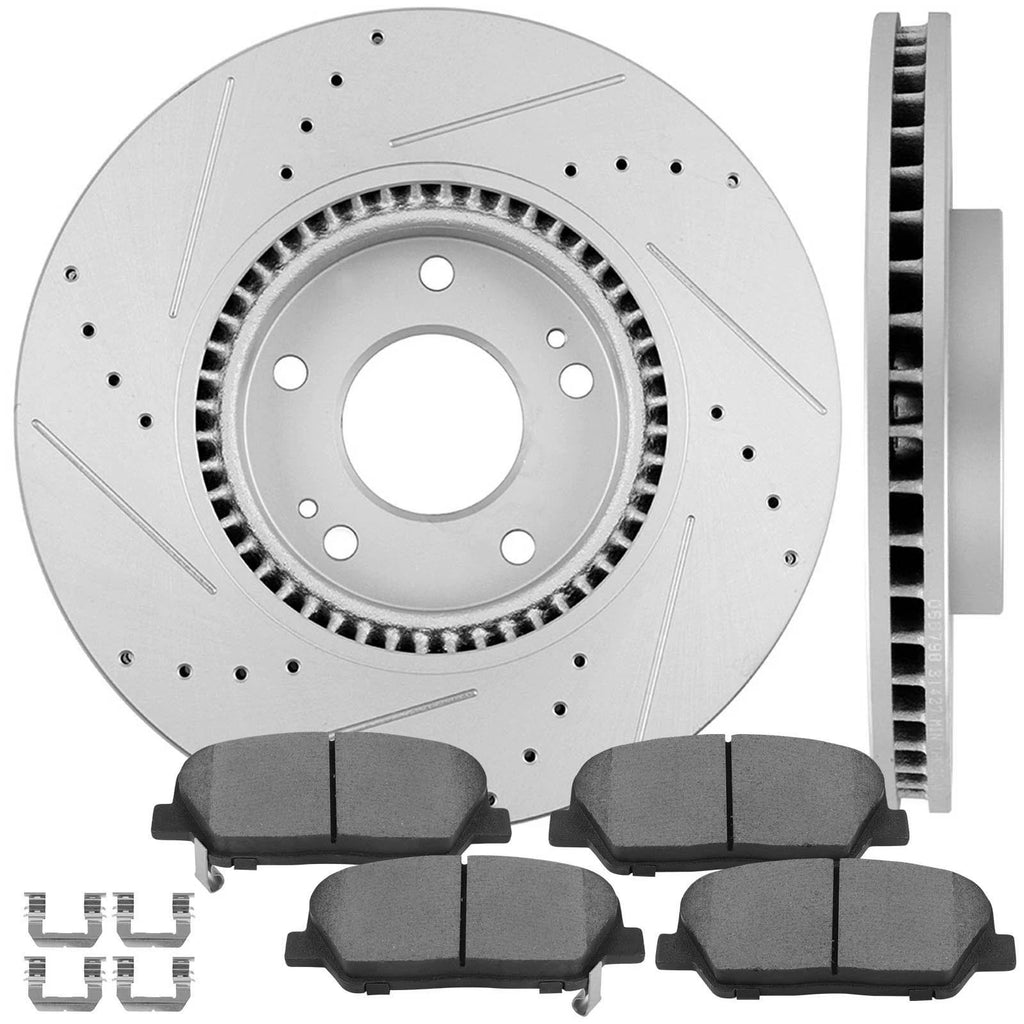 Front Brake Rotors & Ceramic Brake Pads for Hyundai Veloster (2013–2016)