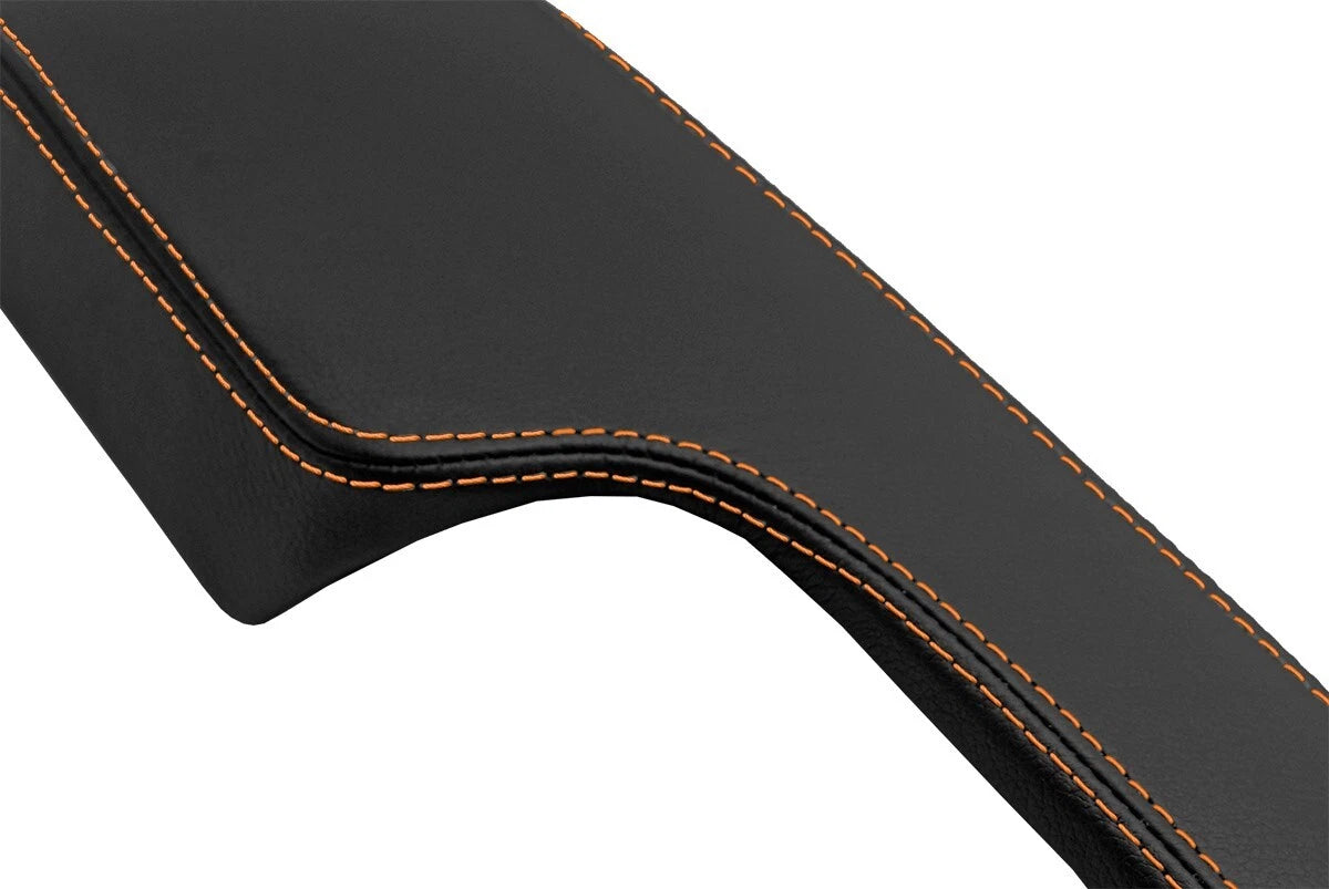 Leather Synthetic Console Armrest Cover for Honda Civic (2001–2005) Orange Stitch