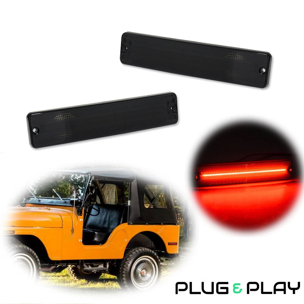 Set of 4 Red LED Side Marker Indicator Lights for Jeep Cherokee CJ5/CJ6/CJ7/J10/J20