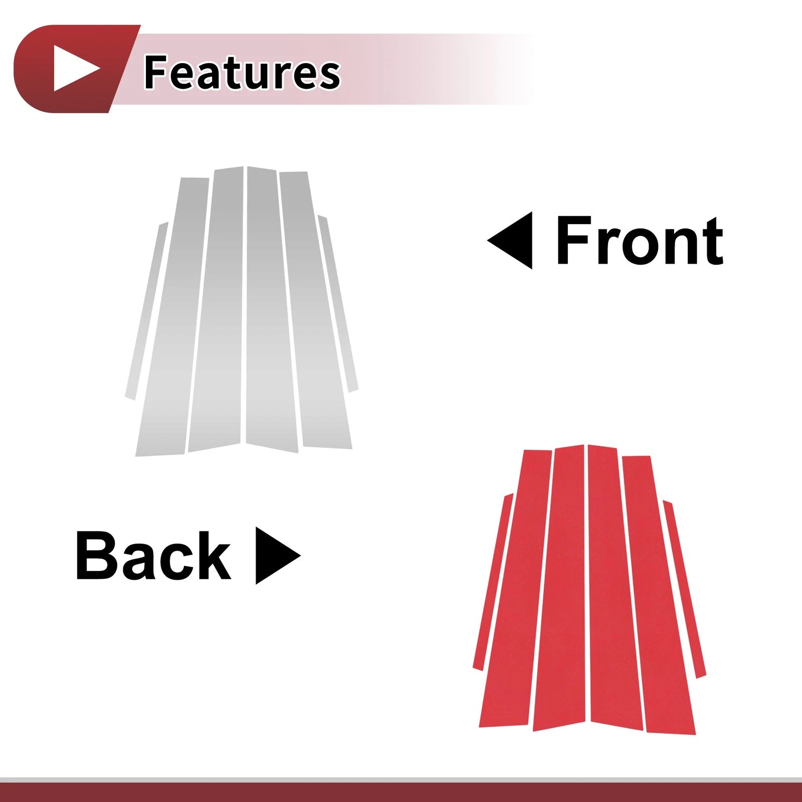 Set of 6 Car Door Pillar Window Trim for Toyota Altis E120 (2001–2006) Silver