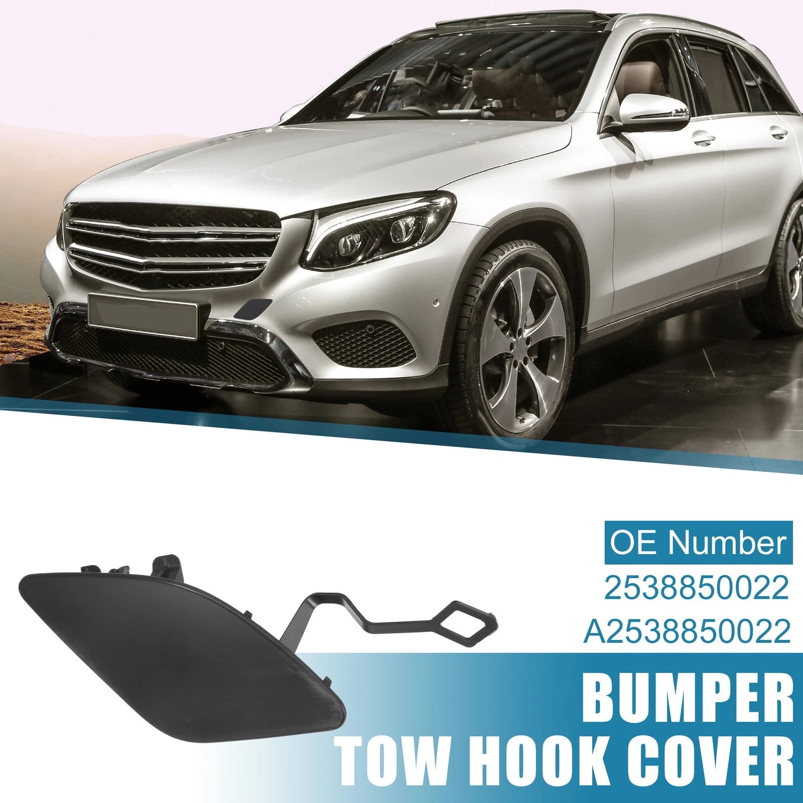 Tow Hook Cover Cap A2538850022 for Mercedes-Benz GLC Class (2016–2023) Black
