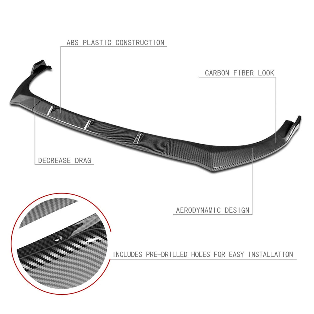 3Pc Front Bumper Lip Splitter Under Panel Diffuser for Elantra (2021–2022)