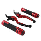 Red Extendable Brake Clutch Lever Grip Set for BMW R1200GS R1250GS (2013-2023)