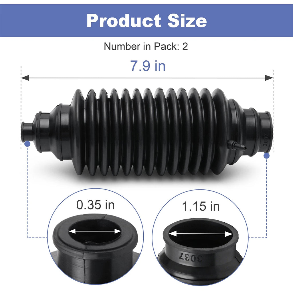 2X Steering Rack Boot Set for Universal Rack and Pinion (Inner Tie Rod)