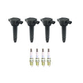 Set of 4 Ignition Coils & NGK Platinum Spark Plugs for Dodge Caliber (2007–2012)