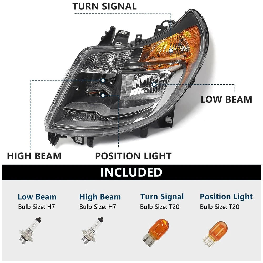 Headlight Assembly Left for RAM ProMaster 1500 2500 3500 (2014–2022)
