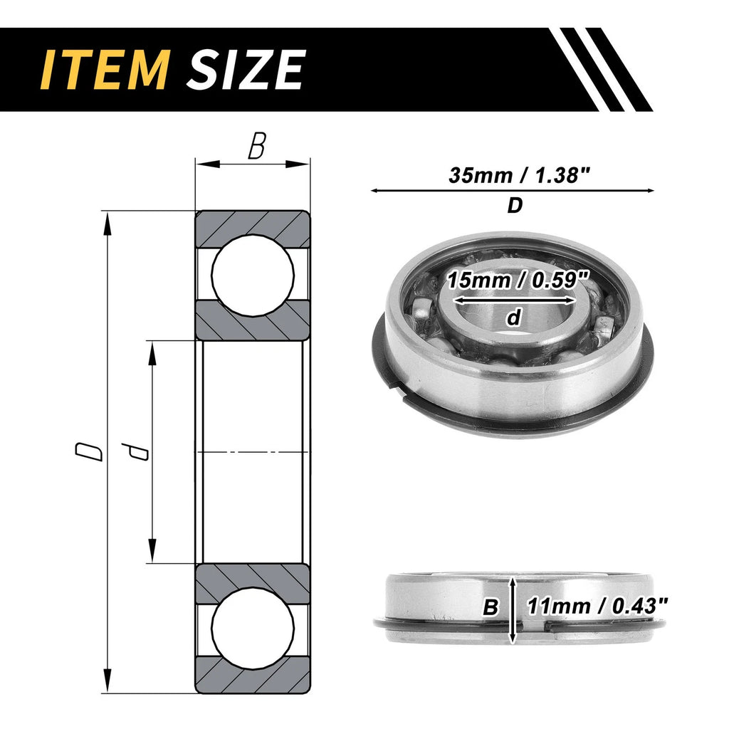 6202NR Deep Groove Ball Bearing for Scooter Skateboard Wheel (15x35x11mm)