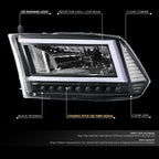 C-LED DRL Sequential Turn Signal Headlights for RAM 1500 (2009–2024)